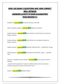 BIOD 103 EXAM 2&vert;QUESTIONS AND 100&percnt; CORRECT WELL DETAILED ANSWERS&vert;LATEST UPDATE&excl;&excl;&excl;&excl;2026&vert;GUARANTEED PASS&vert;GRADED A&plus;&vert;VERIFIED