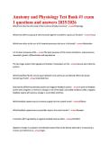 Anatomy and Physiology Test 1 Questions and Answers 2026