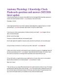 Anatomy and Physiology Knowledge Check Flashcard 2026