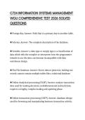 C724 INFORMATION SYSTEMS MANAGEMENT WGU COMPREHENSIVE TEST 2026 SOLVED QUESTIONS