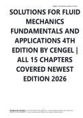 Solutions for Fluid Mechanics Fundamentals and Applications 4th Edition by Cengel &vert; All 15 Chapters Covered