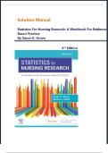 Solution Manual for Statistics for Nursing Research&colon; A Workbook for Evidence-Based Practice 4th Edition by Susan K&period; Grove&comma; All Chapters Updated 2026 &vert;&vert; TEST BANK