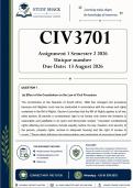 CIV3701 Assignment 1 &lpar;QUALITY ANSWERS&rpar; Semester 2 2026 
