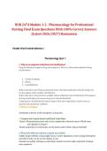 NUR 2474 Modules 1&ndash;2 &ndash; Pharmacology for Professional Nursing Final Exam &lpar;Rasmussen&rpar; 2026&sol;2027 Questions with 100&percnt; Correct Answers