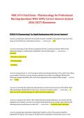 NUR 2474 Pharmacology for Professional Nursing &ndash; Final Exam 2026&sol;2027 Questions with 100&percnt; Correct Answers