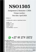 NSO1505 Assignment 2 &lpar;COMPLETE ANSWERS&rpar; Semester 1 2026 - DUE April 2026