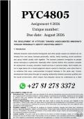 PYC4805 Assignment 4 &lpar;COMPLETE ANSWERS&rpar; 2026 - DUE August 2026