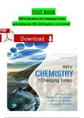 Test Bank - Hill's Chemistry for Changing Times 15th Edition &lpar; John Hill&rpar;&comma; Chapter 1 - 21 Download as a PDF