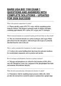 BARB UGA BIO 1108 EXAM 1 QUESTIONS AND ANSWERS WITH COMPLETE SOLUTIONS &ndash; UPDATED FOR 2026 SUCCESS