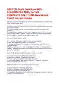 SSCP &lpar;1&rpar; Exam Questions With ELABORATED 100&percnt; Correct COMPLETE SOLUTIONS Guaranteed Pass&excl;&excl; Current Update