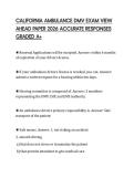 CALIFORNIA AMBULANCE DMV EXAM VIEW AHEAD PAPER 2026 ACCURATE RESPONSES GRADED A&plus;