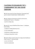 CALIFORNIA EFOODHANDLERS TEST 2 COMPREHENSIVE TEST 2026 SOLVED QUESTIONS