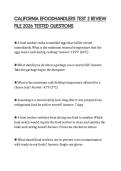 CALIFORNIA EFOODHANDLERS TEST 2 REVIEW FILE 2026 TESTED QUESTIONS