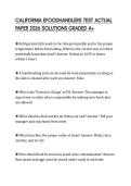 CALIFORNIA EFOODHANDLERS TEST ACTUAL PAPER 2026 SOLUTIONS GRADED A&plus;