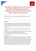 NSG3280 &sol; NSG 3280 Exam 2 ACTUAL EXAM 2026&sol;2027 &vert; Pathophysiology for Nurses I &vert; Verified Questions and Answers 100&percnt; Correct &vert; Galen &vert; Grade A &vert; Pass Guaranteed