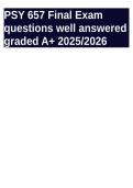 PSY 657 Final Exam questions well answered graded A&plus; 2025&sol;2026