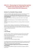 NUR 2474 &ndash; Pharmacology for Professional Nursing Final Exam Study Guide Questions with 100&percnt; Correct Answers &ndash; Rasmussen University 2026&sol;2027