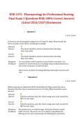 NUR 2474 - Pharmacology for Professional Nursing  Final Exam 3 Questions With 100&percnt; Correct Answers  &lpar;Latest 2026&sol;2027&rpar; Rasmussen