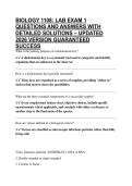 BIOLOGY 1108&colon; LAB EXAM 1 QUESTIONS AND ANSWERS WITH DETAILED SOLUTIONS &ndash; UPDATED 2026 VERSION GUARANTEED SUCCESS