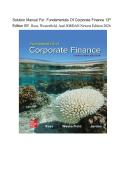 SOLUTION MANUAL FOR Fundamentals of Corporate Finance&comma; 13th Edition by Ross&comma; Westerfield&comma; Verified Chapters 1 - 27&comma; Complete Newest Version