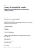 Athletic Training EXAM sample Questions