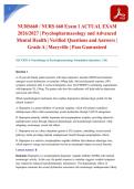 NURS660 &sol; NURS 660 Exam 1 ACTUAL EXAM 2026&sol;2027 &vert; Psychopharmacology and Advanced Mental Health &vert; Verified Questions and Answers &vert; Grade A &vert; Maryville &vert; Pass Guaranteed