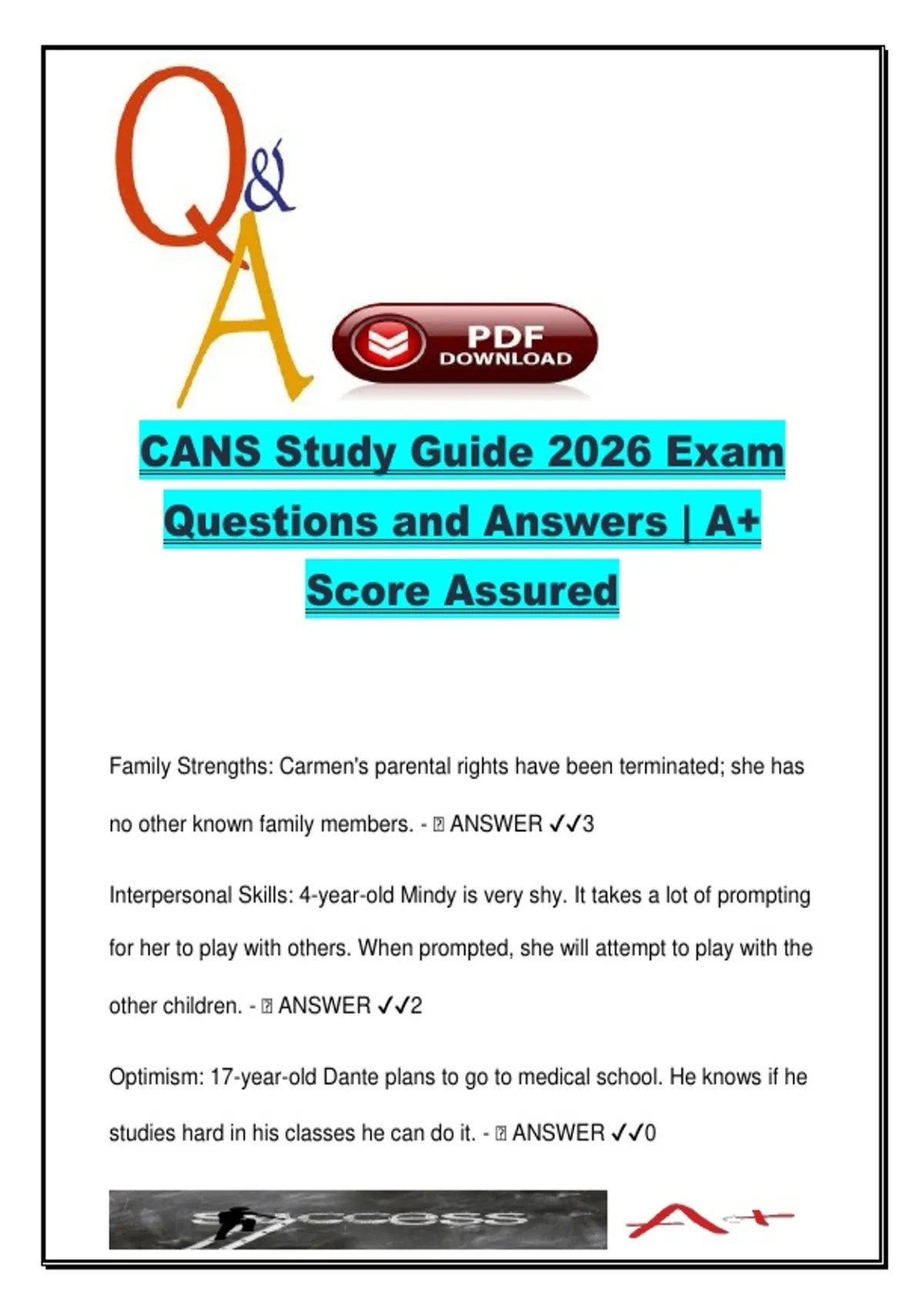 CANS 2026 Study Guide with 152 Questions and Answers – Trauma, Mental ...