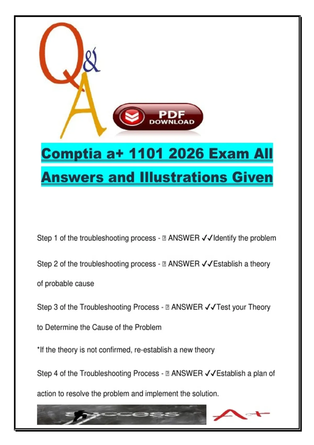 CompTIA A+ Exam Study Guide – 190+ Verified Q&As with Troubleshooting ...