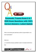 Paramedic Trauma Exam 6 &ndash; 2026 Verified Q&As on Bleeding Control&comma; Shock&comma; TBI&comma; Chest Trauma&comma; Spinal Injuries&comma; and Field Triage