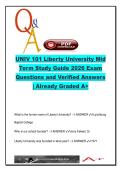 UNIV 101 Midterm Study Guide 2026 &vert; 100&plus; Q&A on Liberty University&comma; Biblical Worldview&comma; College Success &vert; Liberty University