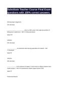 Substitute Teacher Course Final Exam questions with 100&percnt; correct answers