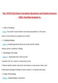 Psy 1010 Final Exam Questions with Correct Answers Pass the Exam&comma; 100&percnt; Verified &lpar;2026 &sol; 2027&rpar; Graded A&plus;