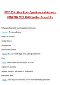 PSYC 355 - Final Exam Questions with Correct Answers Pass the Exam&comma; 100&percnt; Verified &lpar;2026 &sol; 2027&rpar; Graded A&plus;
