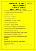 ATI NURSE'S TOUCH&colon;  PROFESSIONAL  COMMUNICATION  PROCTORED EXAM   QUESTIONS AND ANSWERS 2026
