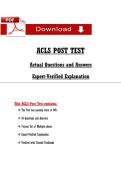 ACLS POST TEST  Actual Questions and Answers  Expert-Veriḟied Explanation 