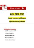 ACLS POST TEST  Actual Questions and Answers  Expert-Verified Explanation 