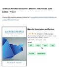 Test Bank For Macroeconomics Theories And Policies