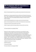 OB Postpartum NCLEX Questions & answers 2025&sol;2026 passed