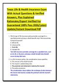Texas Life & Health Insurance Exam With Actual Questions & Verified Answers&comma; Plus Explained Rationales&sol;Expert Verified For Guaranteed 100&percnt; Pass 2026&sol;Latest Update&sol;Instant Download Pdf