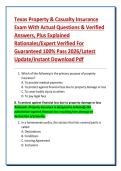 Texas Property & Casualty Insurance Exam With Actual Questions & Verified Answers&comma; Plus Explained Rationales&sol;Expert Verified For Guaranteed 100&percnt; Pass 2026&sol;Latest Update&sol;Instant Download Pdf
