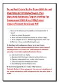 Texas Real Estate Broker Exam With Actual Questions & Verified Answers&comma; Plus Explained Rationales&sol;Expert Verified For Guaranteed 100&percnt; Pass 2026&sol;Latest Update&sol;Instant Download Pdf