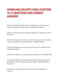 HOMELAND SECURITY FINAL CHAPTERS 10-12 QUESTIONS AND CORRECT ANSWERS 2026