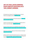 ANT 207 FINAL &lpar;UNCW SIMMONS&rpar; EXAM COMPLETE QUESTIONS WITH 100&percnt; CORRECT ANSWERS 2026