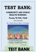 Test Bank Community and Public Health Nursing 10th Edition 2025&sol;2026 by Cherie Rector and Mary Jo Stanley Questions and Answers Complete Study Material with Solution