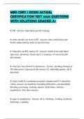 MED CERT 1 DODD ACTUAL  CERTIFICATION TEST 2026 QUESTIONS  WITH SOLUTIONS GRADED A&plus; 