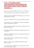 WGU C215 OPERATIONS  MANAGEMENT WITH COMPLETE  SOLUTIONS 2026 LATEST UPDATE  GRADED A&plus; 