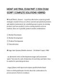 MGMT 640 FINAL EXAM PART 2 2026 EXAM  SCRIPT COMPLETE SOLUTIONS VERIFIED 