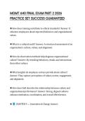 MGMT 640 FINAL EXAM PART 2 2026  PRACTICE SET SUCCESS GUARANTEED 