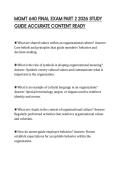 MGMT 640 FINAL EXAM PART 2 2026 STUDY  GUIDE ACCURATE CONTENT READY 
