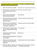 Aircraft Operations and Emergency Procedures UPDATED ACTUAL Questions and Accurate Answers